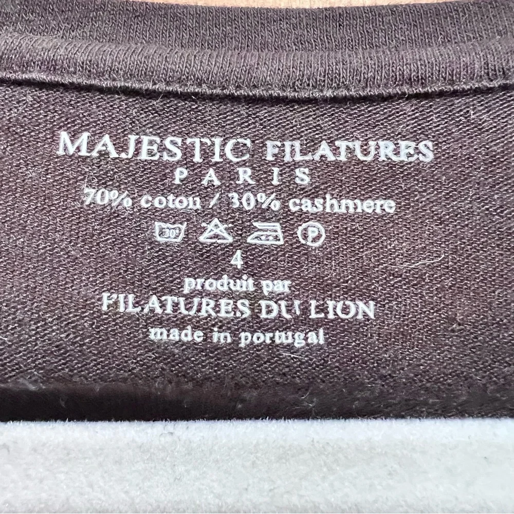 Italian cotton brown V neck - Picture 3 of 3